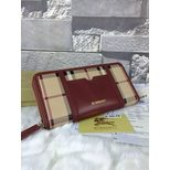 Burberry Card slot leather trim zippy wallet