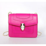 Bvlgari Fluorescent Fuschia Leather Serpenti Snake Closure Bag