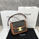 Celine TEEN TRIOMPHE BAG IN TRIOMPHE CANVAS AND CALFSKIN TAN