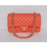 Chanel Orange Lamb Skin Leather 2.55 Classic flap bag (Gold)