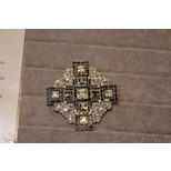 Chanel Rhinestone cross brooch