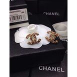 Chanel Pink pearl light gold metal finish earrings