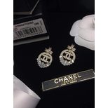 Chanel Rhinestone micro insert earrings