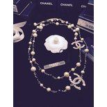 Chanel Black pearl long necklace