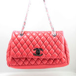 Chanel Rose Lamb Leather Flap Bag