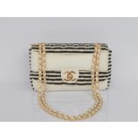 Chanel Stripe fabric flap bag