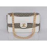 Chanel Stripe fabric medium flap bag