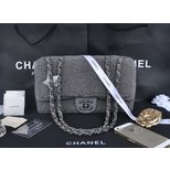 Chanel Dallas fashion show denim lamb wools flap bag