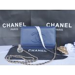 Chanel Dark blue leather flap bag