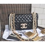 Chanel Quilting leather pearl chain flap bag