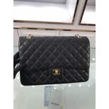 Chanel MAX flap chain bag 33cm Black caviar gold chain