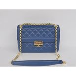 Chanel Blue lamb skin leather flap bag