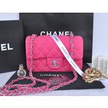 Chanel Cotton fabric leather lining small flap bag