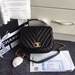 Chanel lambskin leather flap bag with top handle