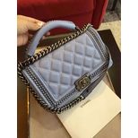 Chanel Original leather chain lace up edge flap boy bag