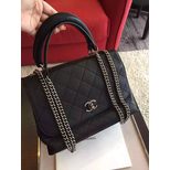 Chanel Original calfskin leather flap handle bag with chain strap