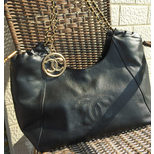 Chanel Black leather hobo chain shoulder bag