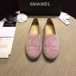 Chanel pink suede leather espadrilles loafers