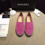 Chanel fuchsia suede leather espadrilles loafers