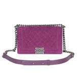 Chanel Purple Velvet Should Chain Flap Bag