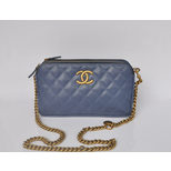 Chanel Double Zipper Closure Chain Shoulder Bag