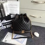 Chanel top grade lambskin leather drawstring shoulder bag