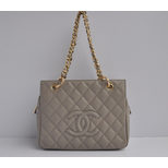 Chanel Quilting Double C Logo Top Zip Tote Chain Shoulder Bag