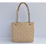 Chanel Quilting Double Chain Tote Bag Ball skin Leather