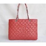 Chanel Quilting double chain tote bag Ball Skin Leather