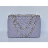 Chanel Lamb Leather Quilting Tote Bag with Chain Edge