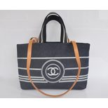 Chanel Denim shopping tote bag