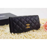 Chanel Original imported leather 2 folds long wallet