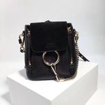 Chloe Mini Faye backpack in black smooth & suede calfskin