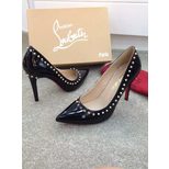 Christian Louboutin patent leather rivets pointed head pump