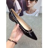 Christian Louboutin patent leather rivets pointed head flats