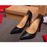 Christian Louboutin Black croco leather pointed head pump