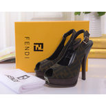 Fendi fabric platform slingback pump sandals