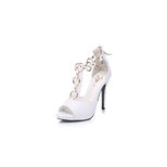 Giuseppe Zanotti  White leather metal rings sandal