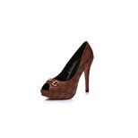 Gucci GG fabric peep toe platform pump