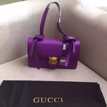 Gucci Animalier leather shoulder bag purple leather