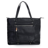 Gucci Black Leather Hanging Tassel Large Tote