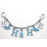 Hermes Nickel Metal Blue Enamel Bag Chain