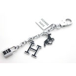 Hermes Nickel Metal Black Enamel Bag Charm