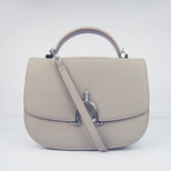 Hermes Top Handle Shoulder Strap Flap Bag(SILVER)