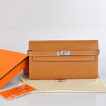 Hermes Kelly Long Wallet Coffee