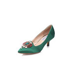 Manolo Blahnik Green satin vintage pump