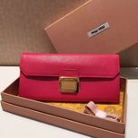 MIU MIU Madras goat skin leather long wallet