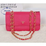 Prada Saffiano leather chain clutch