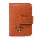 Prada Orange Saffiano Leather Card Holder