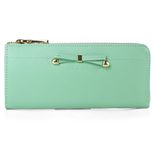 Prada Light Green Saffiano Leather Bowknot Wallet